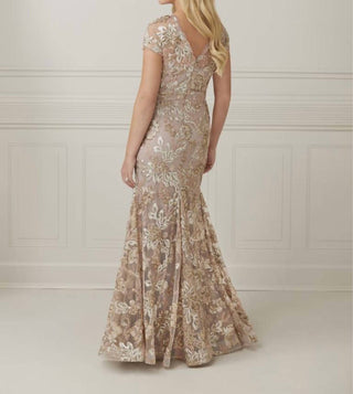 Christina Wu - Vestido longo bordado com lantejoulas