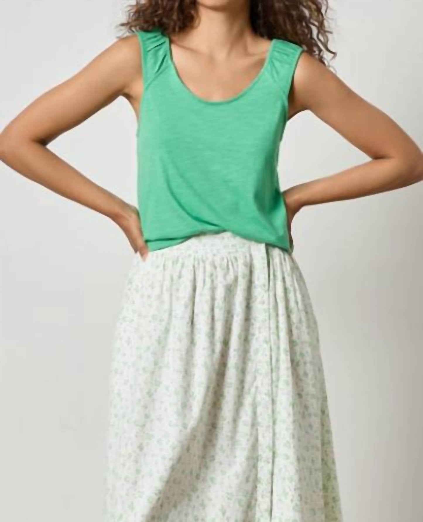 Lilla P - Shirred Strap Tank Top