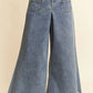 Trendsi - Davi & Dani Patch Pocket Wide Leg Culotte Jeans