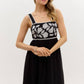Entro - Floral Embroidered Stitch Midi Dress