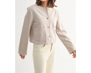 Fun 2 Fun - Suede Button Down Jacket