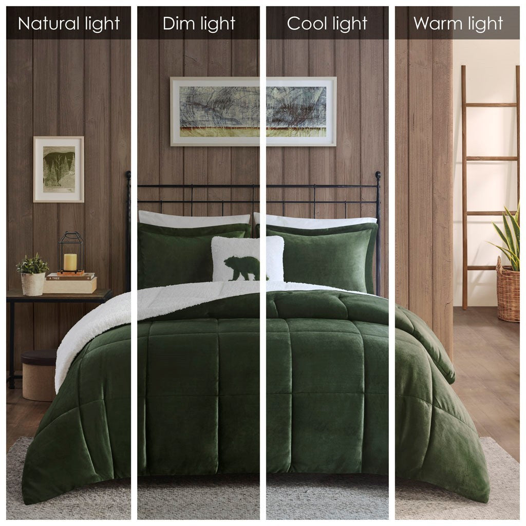 King Plush to Sherpa Down Alternative Comforter Set