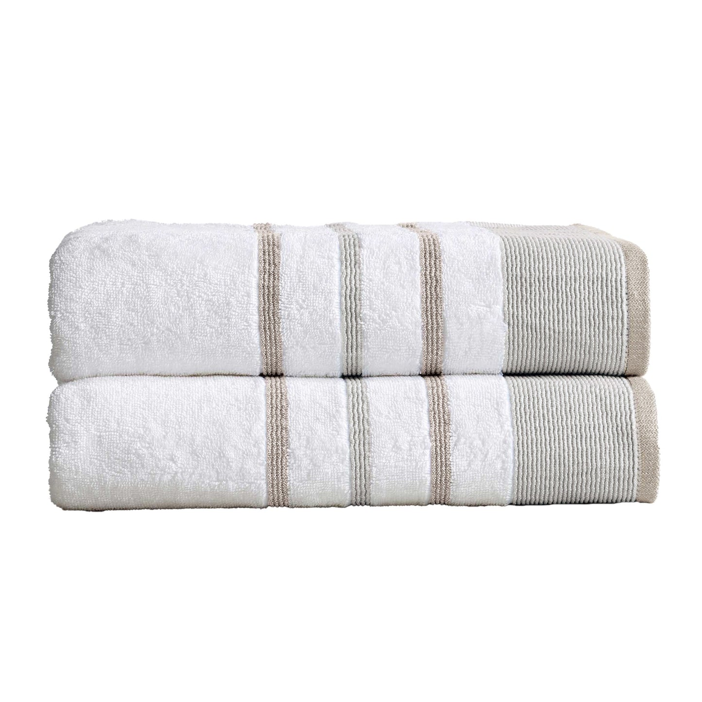 Decorative Cotton Stripe Bath Towel Set - Noelle Collection