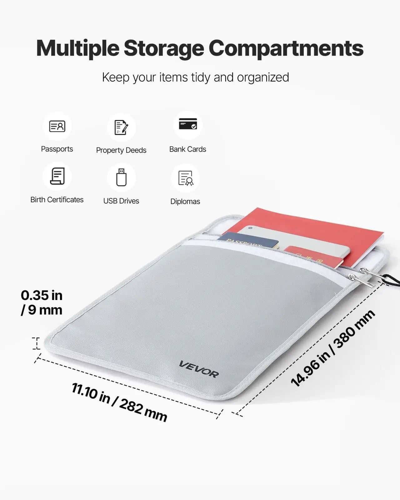 Fireproof Document Bag Waterproof File Organizer