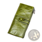 First Layer Cowhide Leather Zipper Tri-fold Wallet