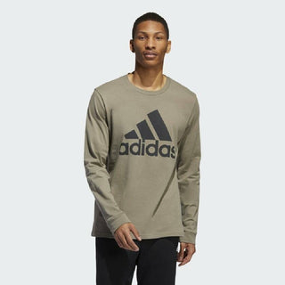 Camiseta masculina de manga comprida com logotipo da Adidas, verde oliva, tamanho 2, extra grande
