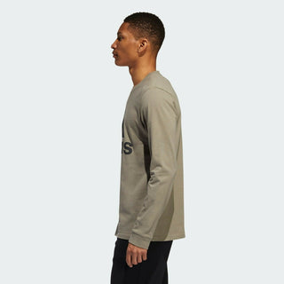 Camiseta masculina de manga comprida com logotipo da Adidas, verde oliva, tamanho 2, extra grande
