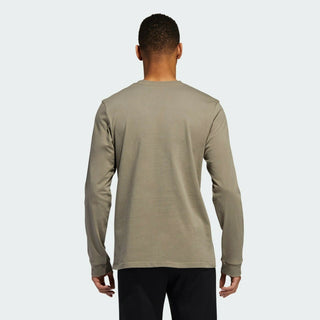 Camiseta masculina de manga comprida com logotipo da Adidas, verde oliva, tamanho 2, extra grande