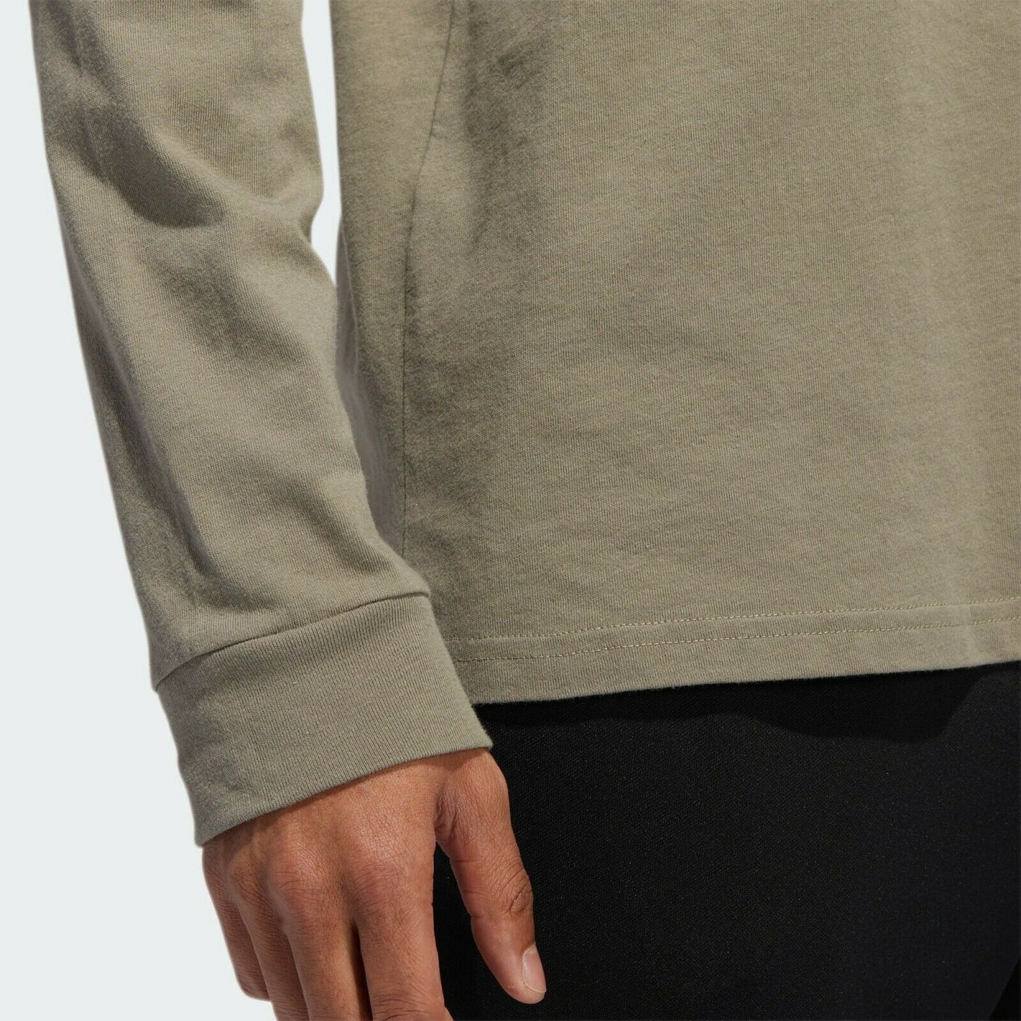 Camiseta masculina de manga comprida com logotipo da Adidas, verde oliva, tamanho 2, extra grande