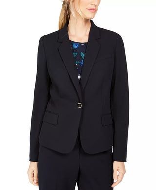 Calvin Klein Blazer Feminino de Botão Único Azul Marinho Tamanho 4