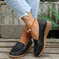 Women's Slip on Pu Leather Loafers with Contrast Stitching