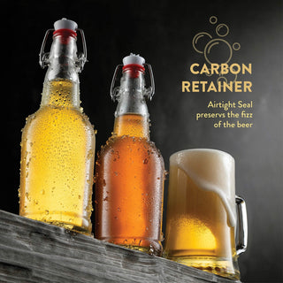 Garrafas de vidro com tampas herméticas e tampas articuladas - 16 oz, pacote com 6 