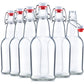 Garrafas de vidro com tampas herméticas e tampas articuladas - 16 oz, pacote com 6 