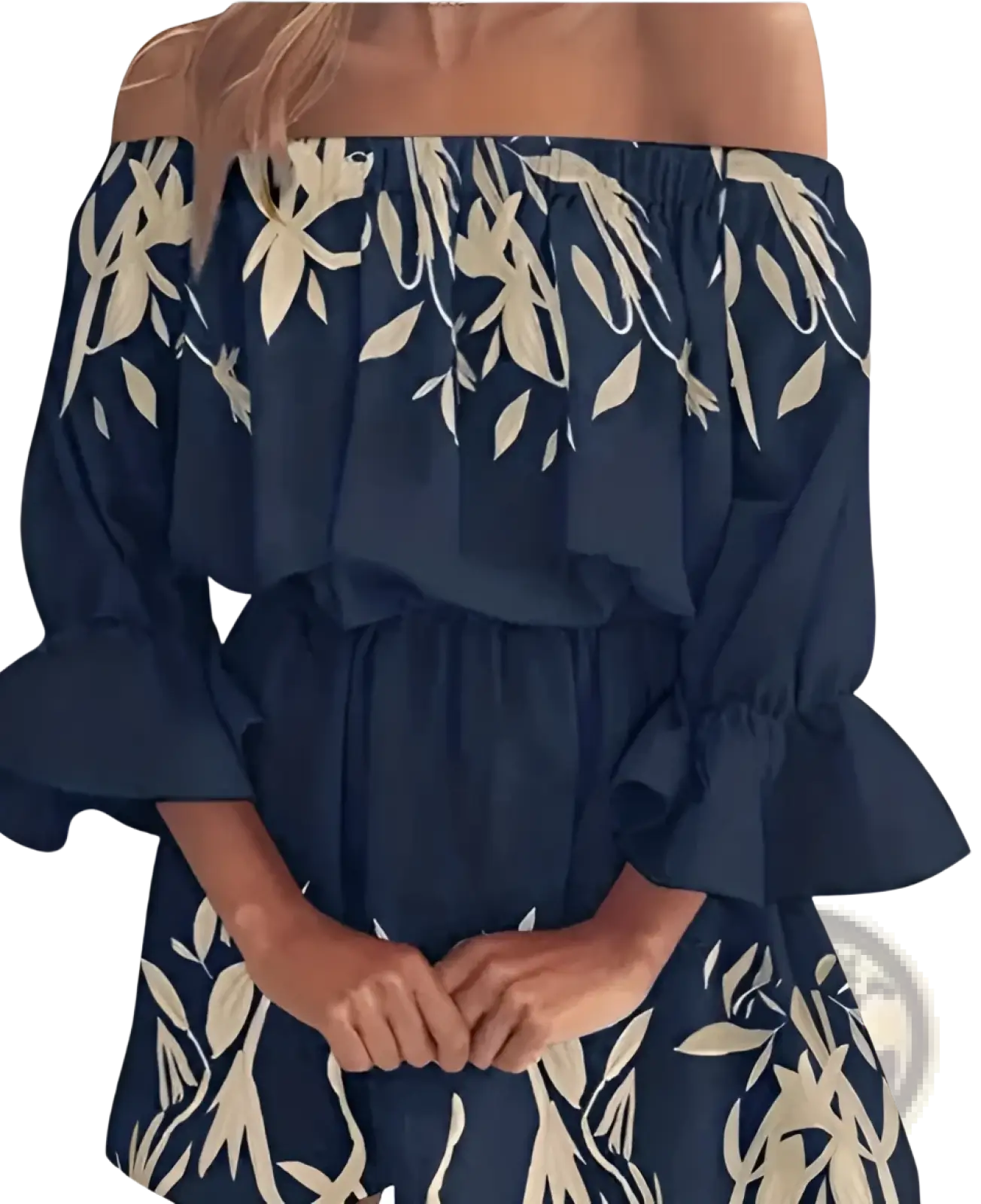 Floral Boho off Shoulder Ruffle Mini Dress