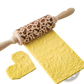 Floral Embossed Beech Wood Rolling Pin for Baking