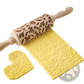 Floral Embossed Beech Wood Rolling Pin for Baking