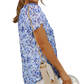 Floral Flutter Sleeve v Neck Summer Blouse