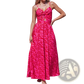 Floral Knotted v Neck Spaghetti Strap Maxi Dress