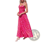 Floral Knotted v Neck Spaghetti Strap Maxi Dress