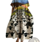 Floral Print A-line Plus Size Linen Maxi Dress