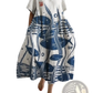 Floral Print A-line Plus Size Linen Maxi Dress