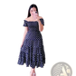 Floral Print Smocked Tiered Midi Dress with Square Neckline