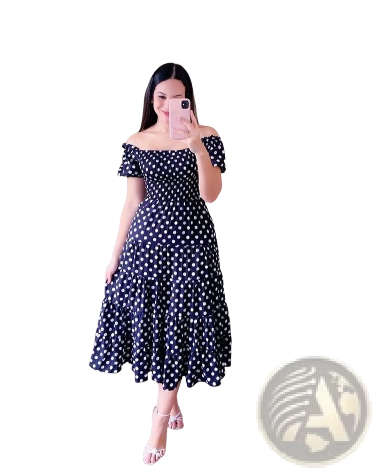 Floral Print Smocked Tiered Midi Dress with Square Neckline