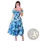 Floral Print Smocked Tiered Midi Dress with Square Neckline
