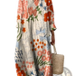 Floral Print v Neck Loose Maxi Dress