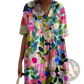 Floral Print v Neck Loose Maxi Dress