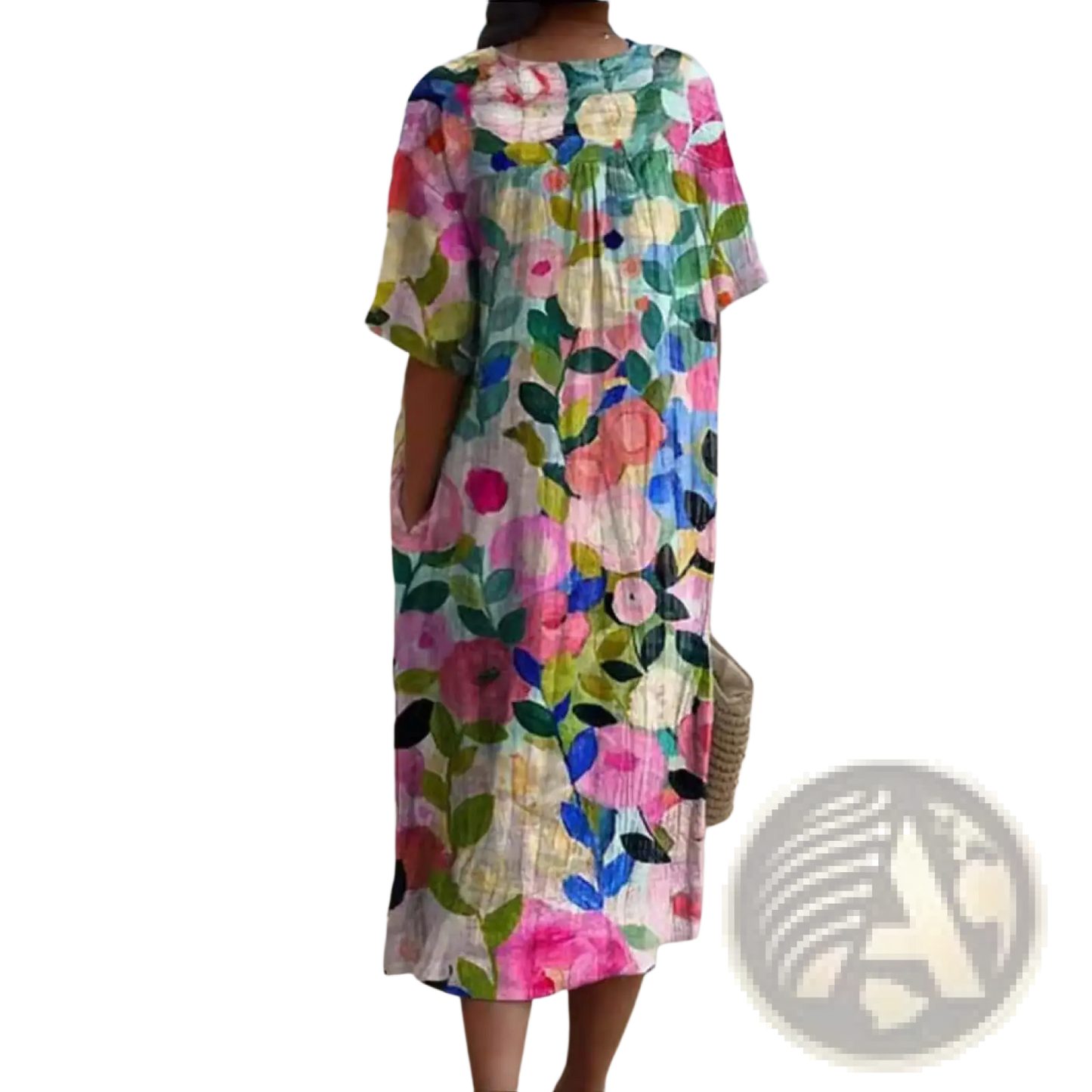 Floral Print v Neck Loose Maxi Dress