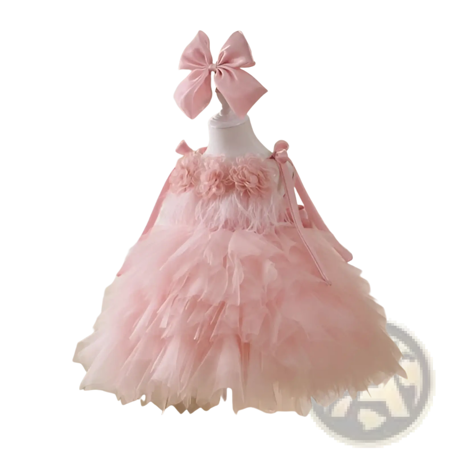 Floral Tulle Tutu Flower Girl Wedding Dress