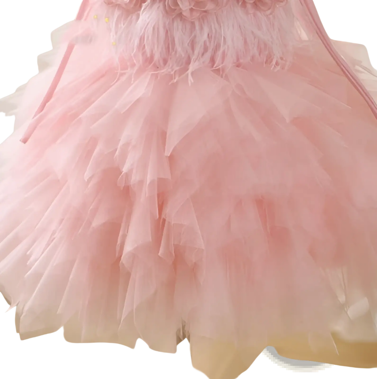 Floral Tulle Tutu Flower Girl Wedding Dress