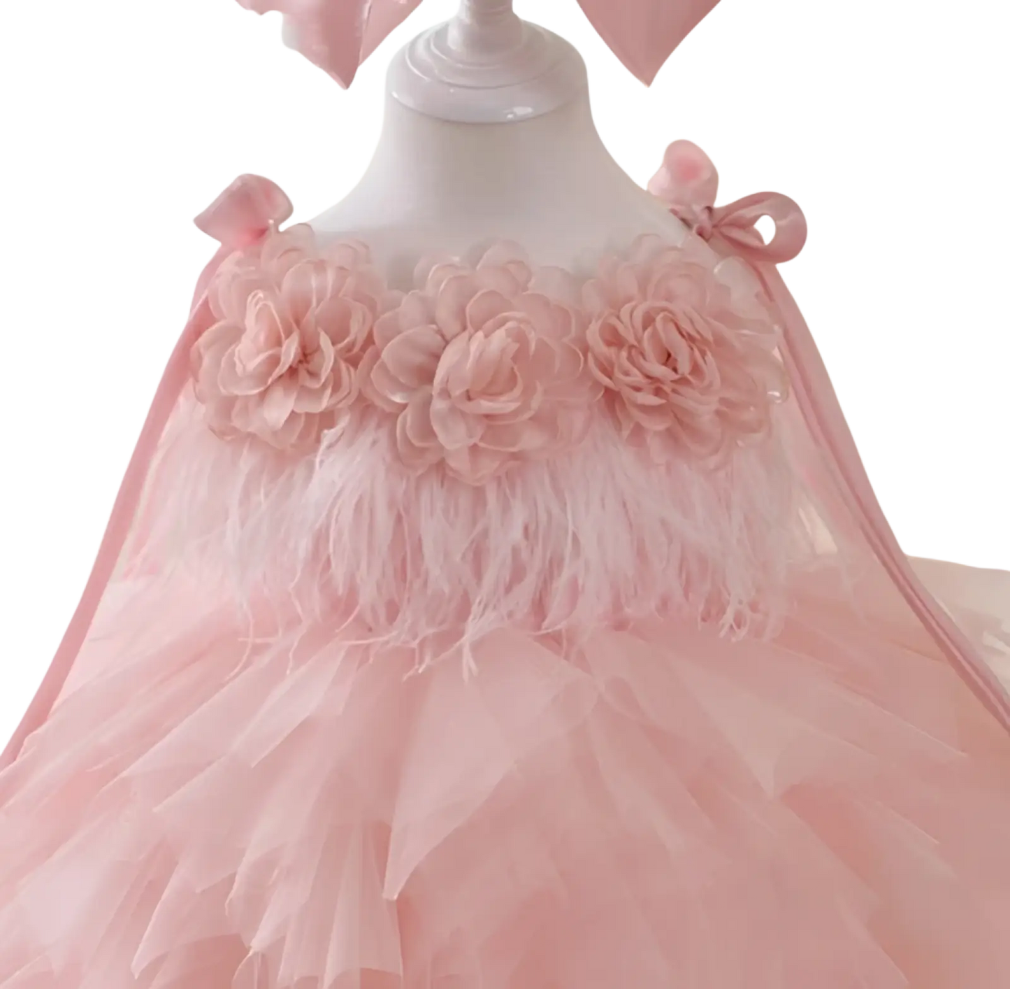 Floral Tulle Tutu Flower Girl Wedding Dress