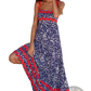 Floral Wavy Trim A-line Beach Maxi Dress