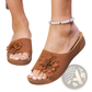 Flower Wedge Sandals Retro Hollow Leather Beach Shoes