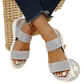 Flyknit Elastic Back Strap Flat Sandals for Women