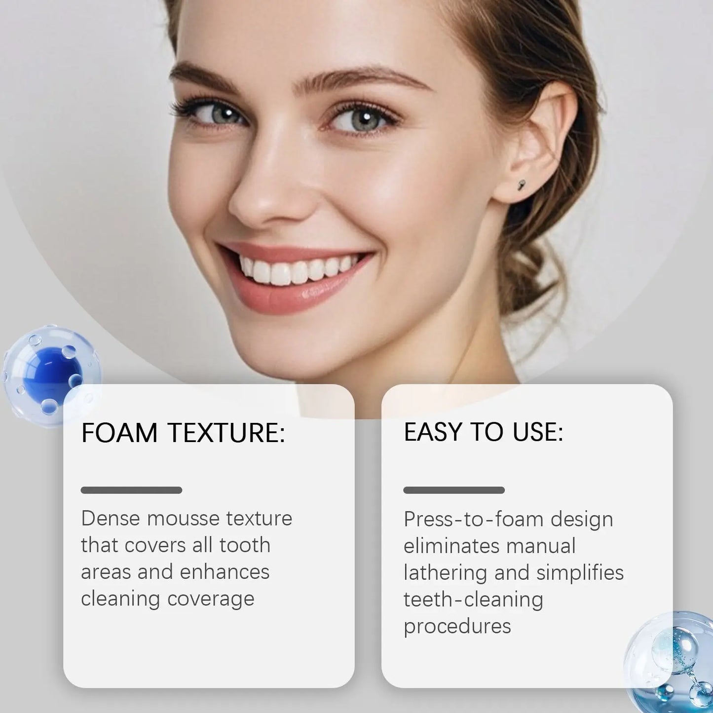 Foam Toothpaste Simply White Mousse Pump Dispenser