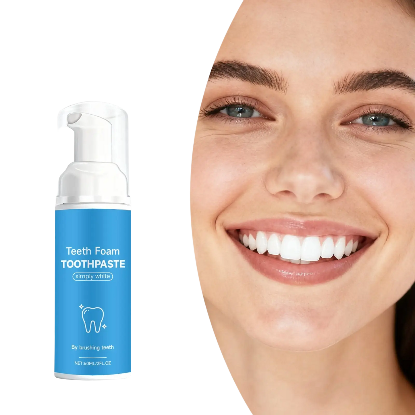 Foam Toothpaste Simply White Mousse Pump Dispenser