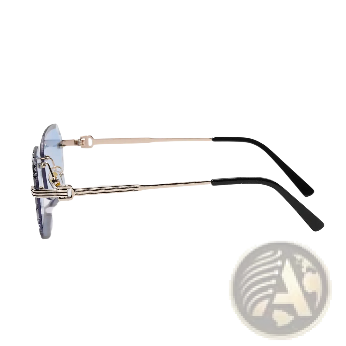 Frameless Geometric Diamond Cut Gradient Sunglasses