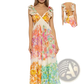 French Floral v Neck Ruffle Maxi Dress