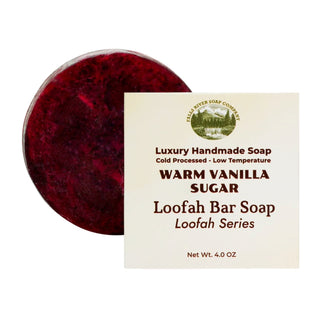 Barra de sabonete bucha vegetal Falls River Soap, luxuosa e artesanal, vegana, sem glúten e sem crueldade - Açúcar de baunilha quente, 5 oz