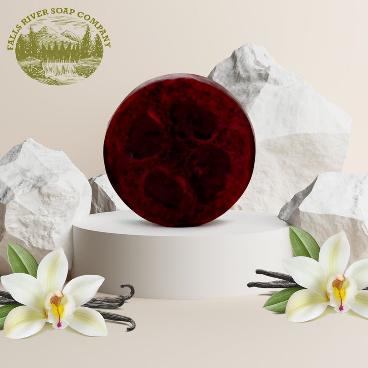 Barra de sabonete bucha vegetal Falls River Soap, luxuosa e artesanal, vegana, sem glúten e sem crueldade - Açúcar de baunilha quente, 5 oz