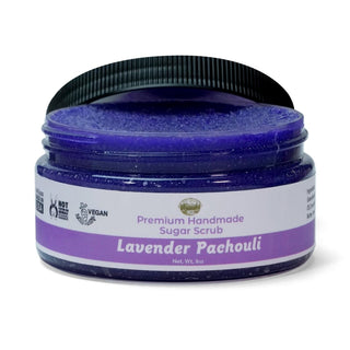 Esfoliante de açúcar e sabão Falls River, premium feito à mão, vegano e livre de crueldade - Lavanda e Patchouli, 8 oz