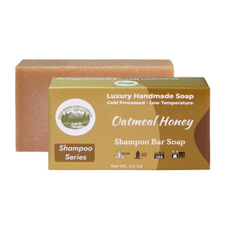 Barra de sabonete Falls River Soap Shampoo, luxuosa e artesanal, vegana, sem glúten e sem crueldade - Aveia e mel, 4 oz