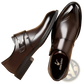 Full Grain Leather Brogue Dress Shoes with Pipe Toe