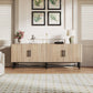 Slat Door 4 Door Tv Cabinet with Adjustable Shelves