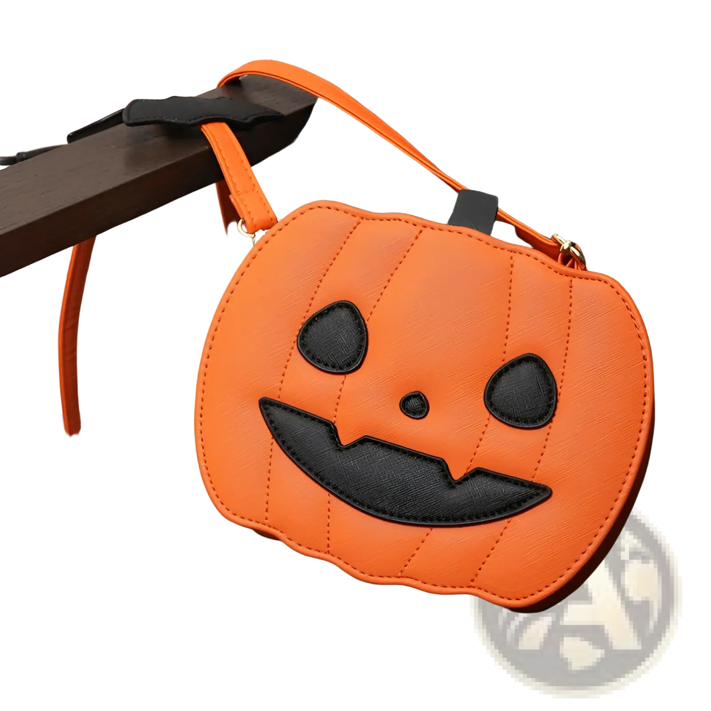Funny Pumpkin and Bat Crossbody Bag with Detachable Charm