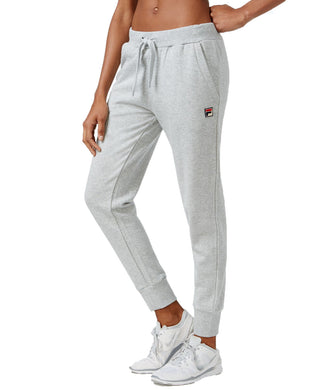 Calça jogger feminina Fila Frances com punho canelado, cinza, tamanho extra grande