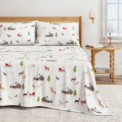 4-Piece Turkish Cotton Christmas Flannel Sheet - Whittaker Collection
